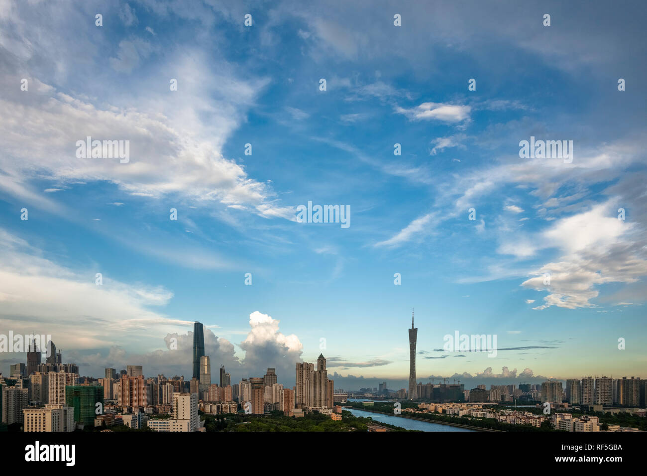 Gunzhou Guangzhou tower in sunset hi-res stock photography and images - Alamy