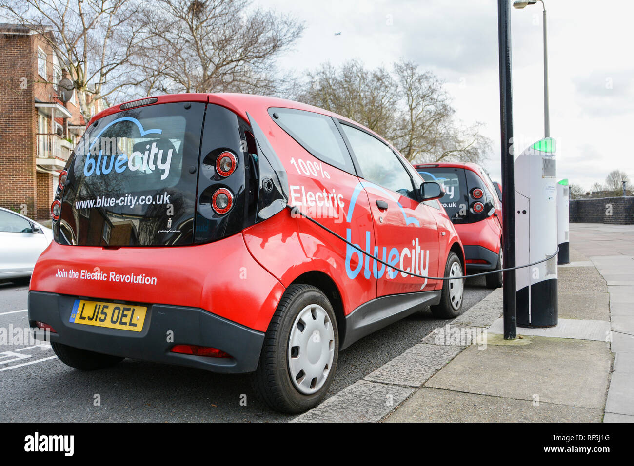 Blue City electric car-sharing scheme in LOndon, UK Stock Photo - Alamy
