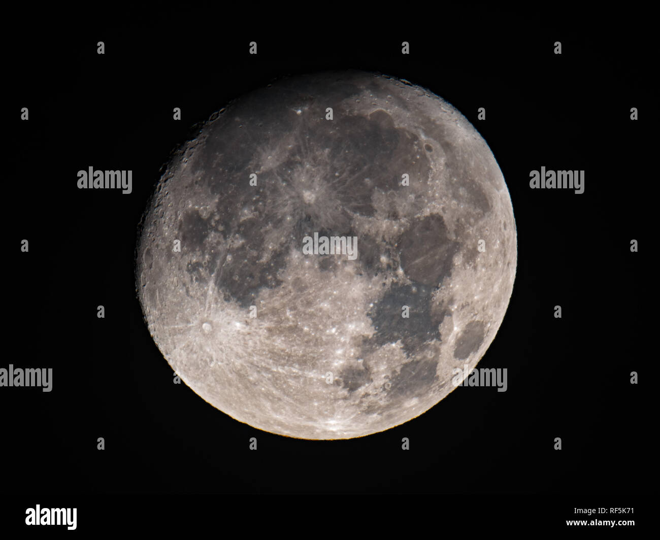Waxing Gibbous Moon Stock Photo