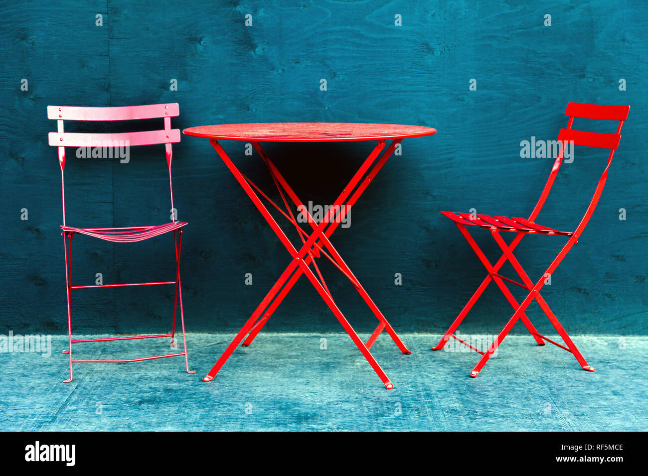 Folding table and folding chairs in downtown Edmonton Alberta Canada