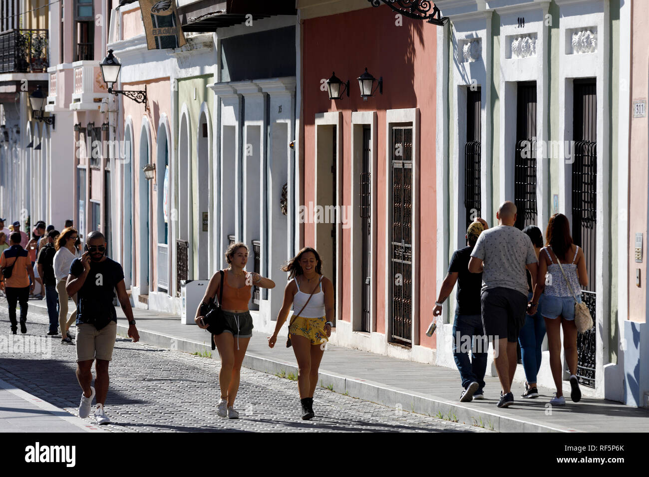 People on the street, Old San Juan, Puerto Rico Stock Photo Alamy