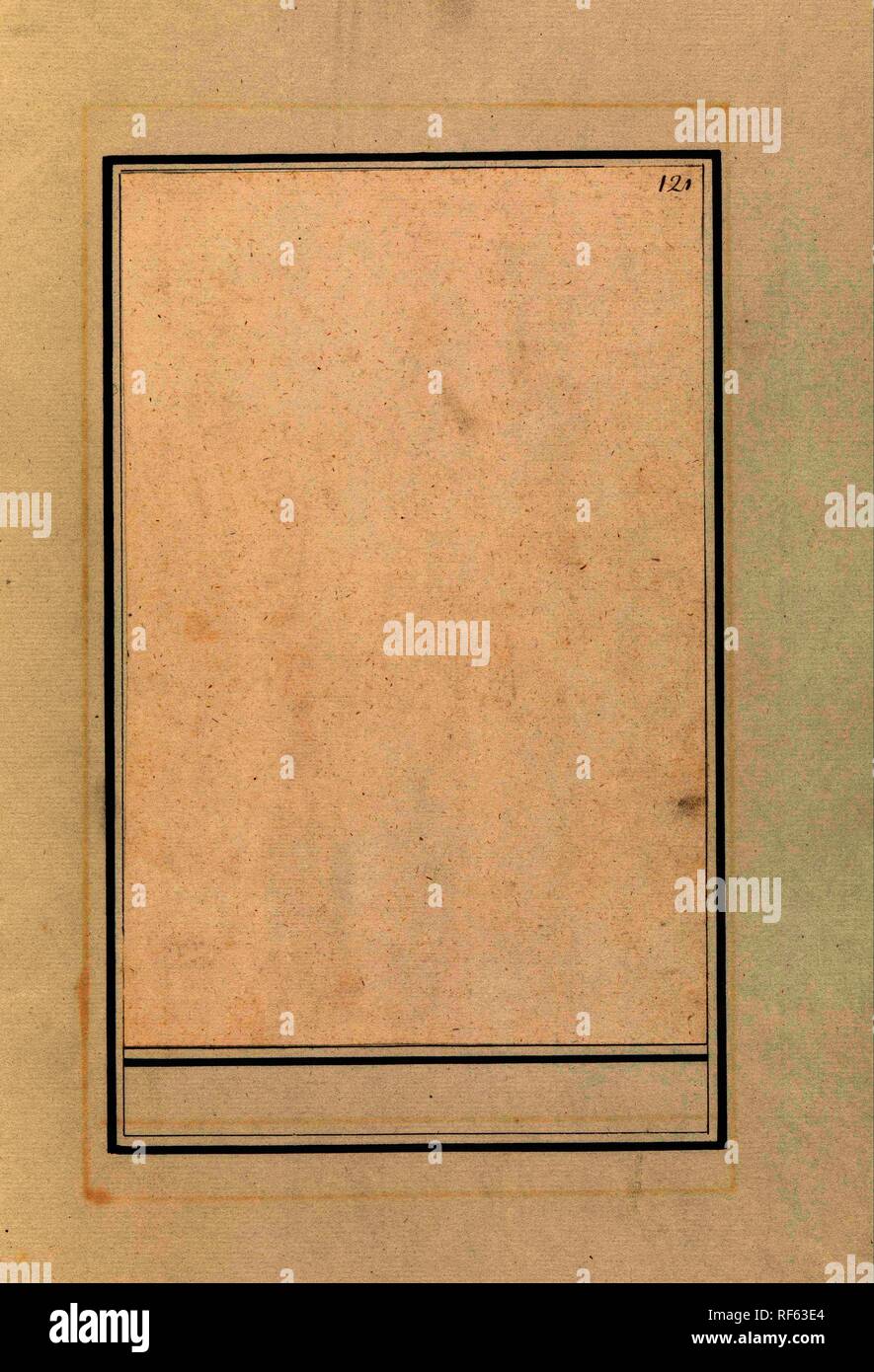 Empty sheet. Draughtsman: anonymous. Dating: 1809 - 1814. Place: Southern Netherlands. Measurements: h 430 mm × w 270 mm. Museum: Rijksmuseum, Amsterdam. Stock Photo