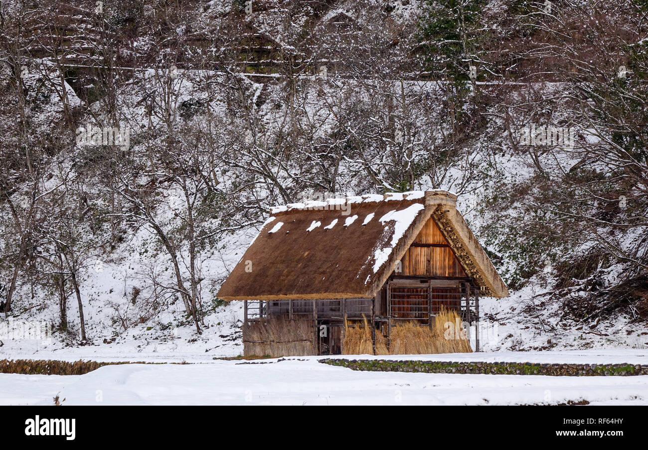 Ancient House At Historic Village Of Shirakawago In Gifu Japan