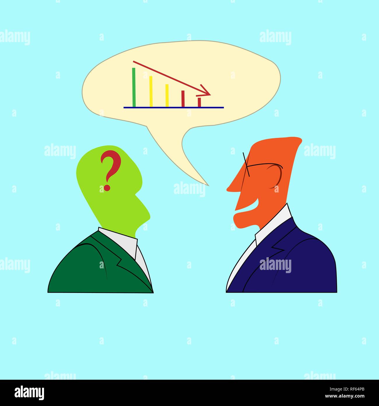 boss scolding employee for poor results, conceptual illustration Stock Vector