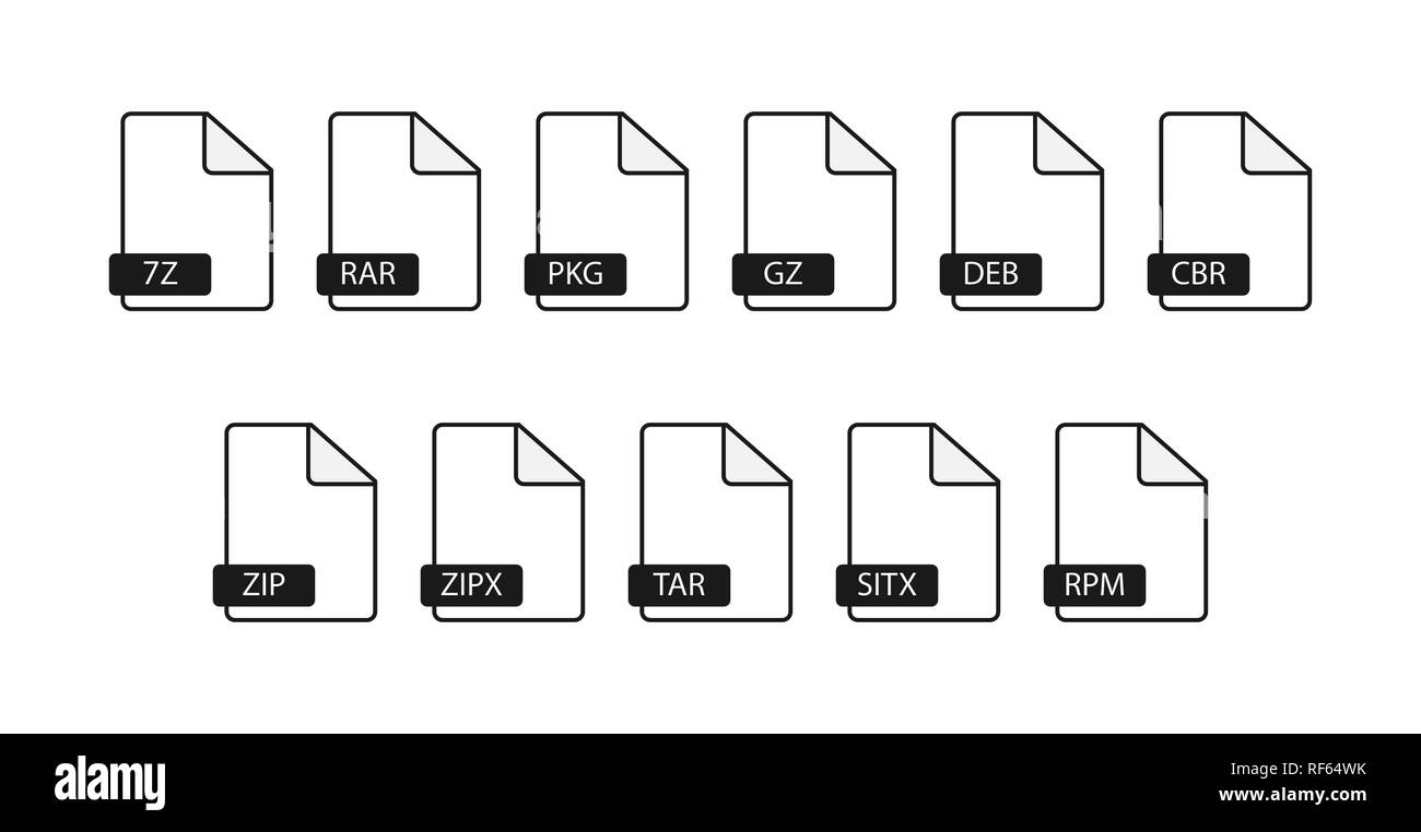 Set of 11 file icons, flat simple illustration Stock Vector Image & Art ...