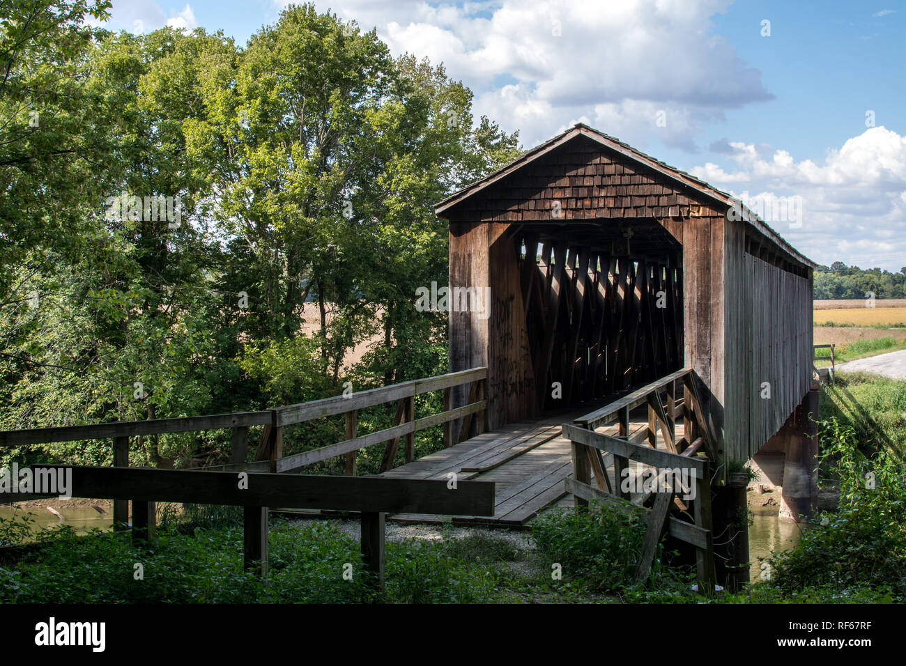 Old unused covered bridge Stock Photo - Alamy