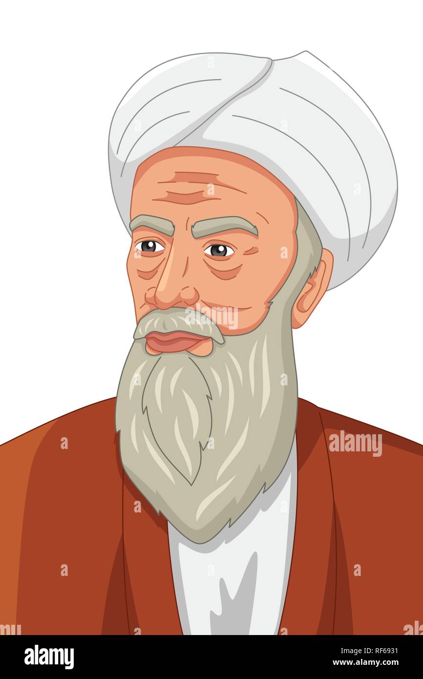 A vector illustration of Al-Razi Muslim Philosopher Stock Vector