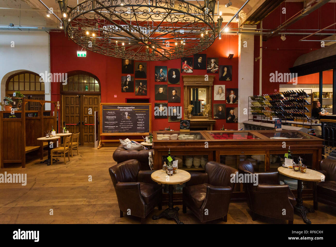 restaurant in the old post office in Ghent, Belgium Stock Photo