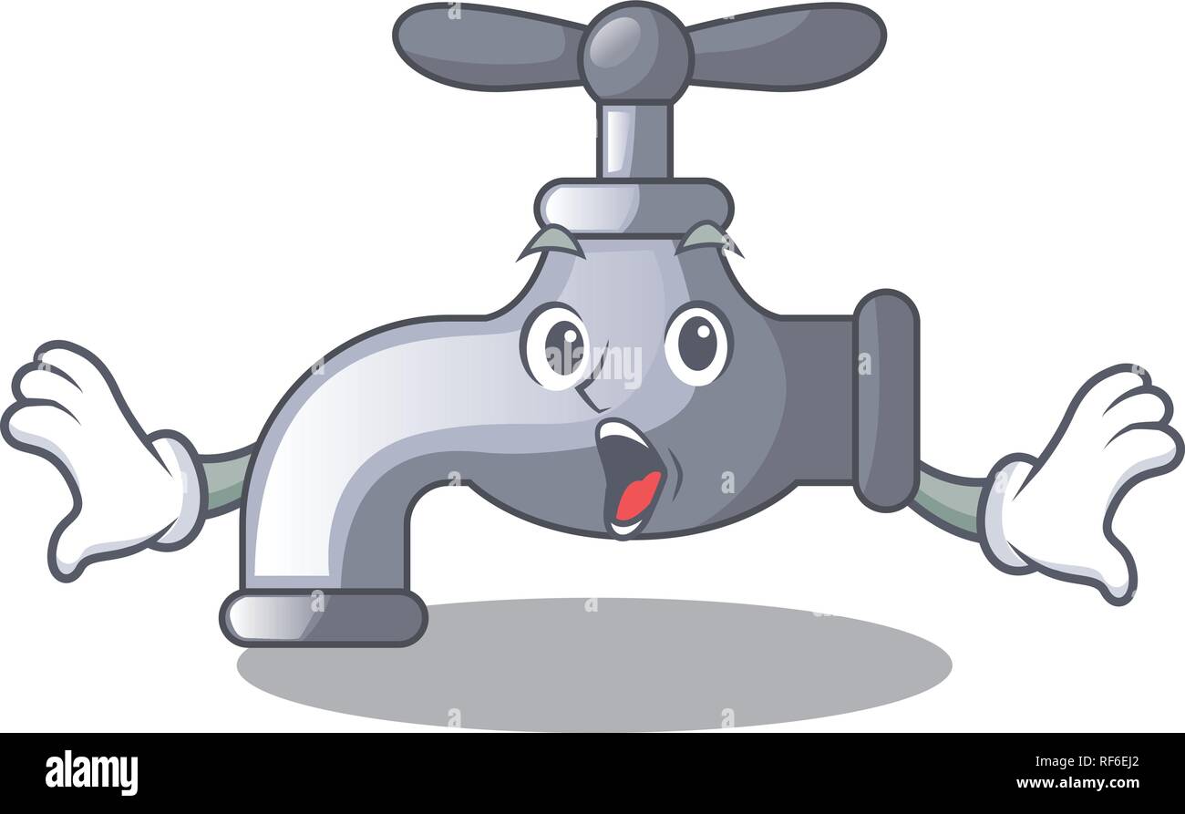 Surprised water tap isolated on the character Stock Vector Image & Art ...
