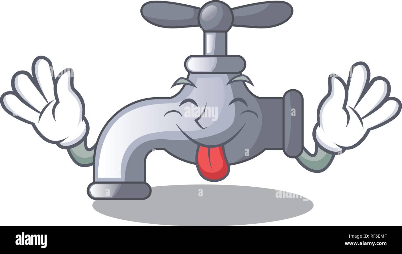 Tongue out water tap in shape wooden cartoon Stock Vector Image & Art -  Alamy