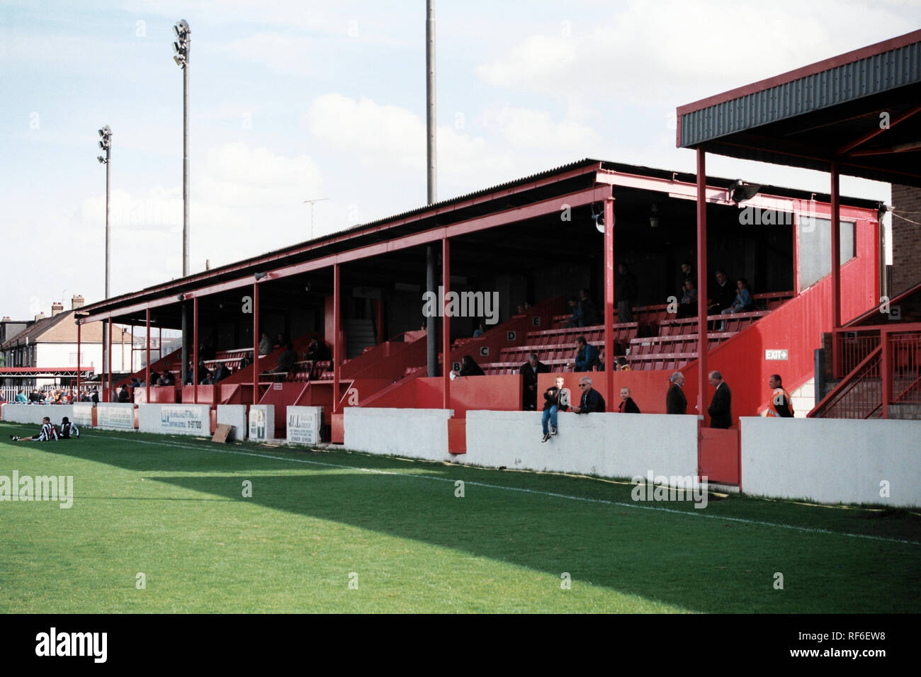 The main stand at Dagenham & Redbridge FC Football Ground, Victoria Road, Dagenham, Essex