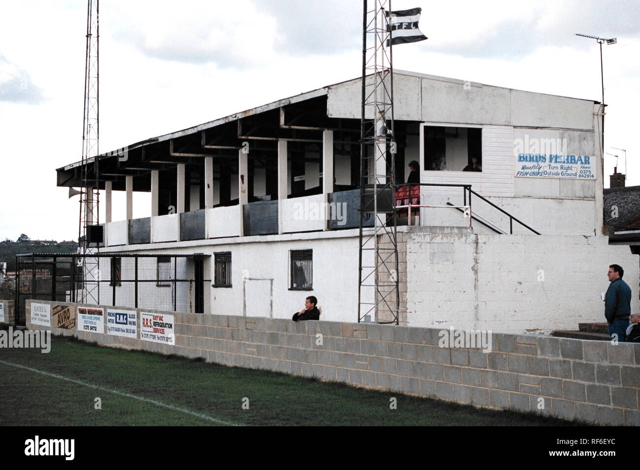 The main stand at Tilbury FC Football Ground, Chadfields, St Chads Road, Tilbury, Essex