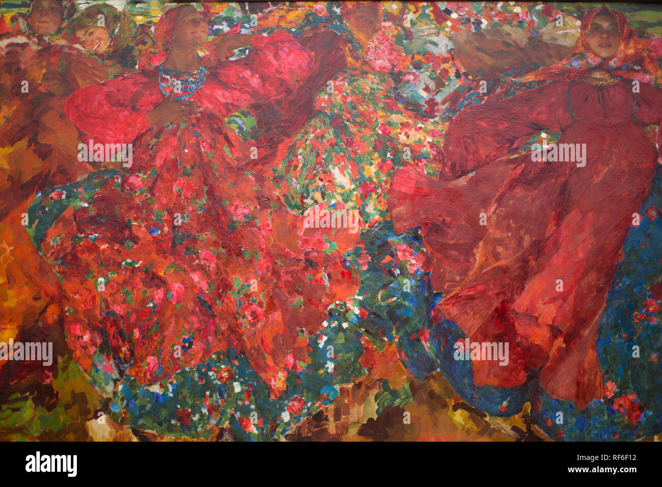 Fragment of painting by artist Malyavina Fedor. Vortex Stock Photo