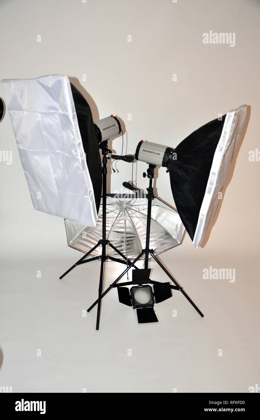 photography equipment, studio lighting Stock Photo