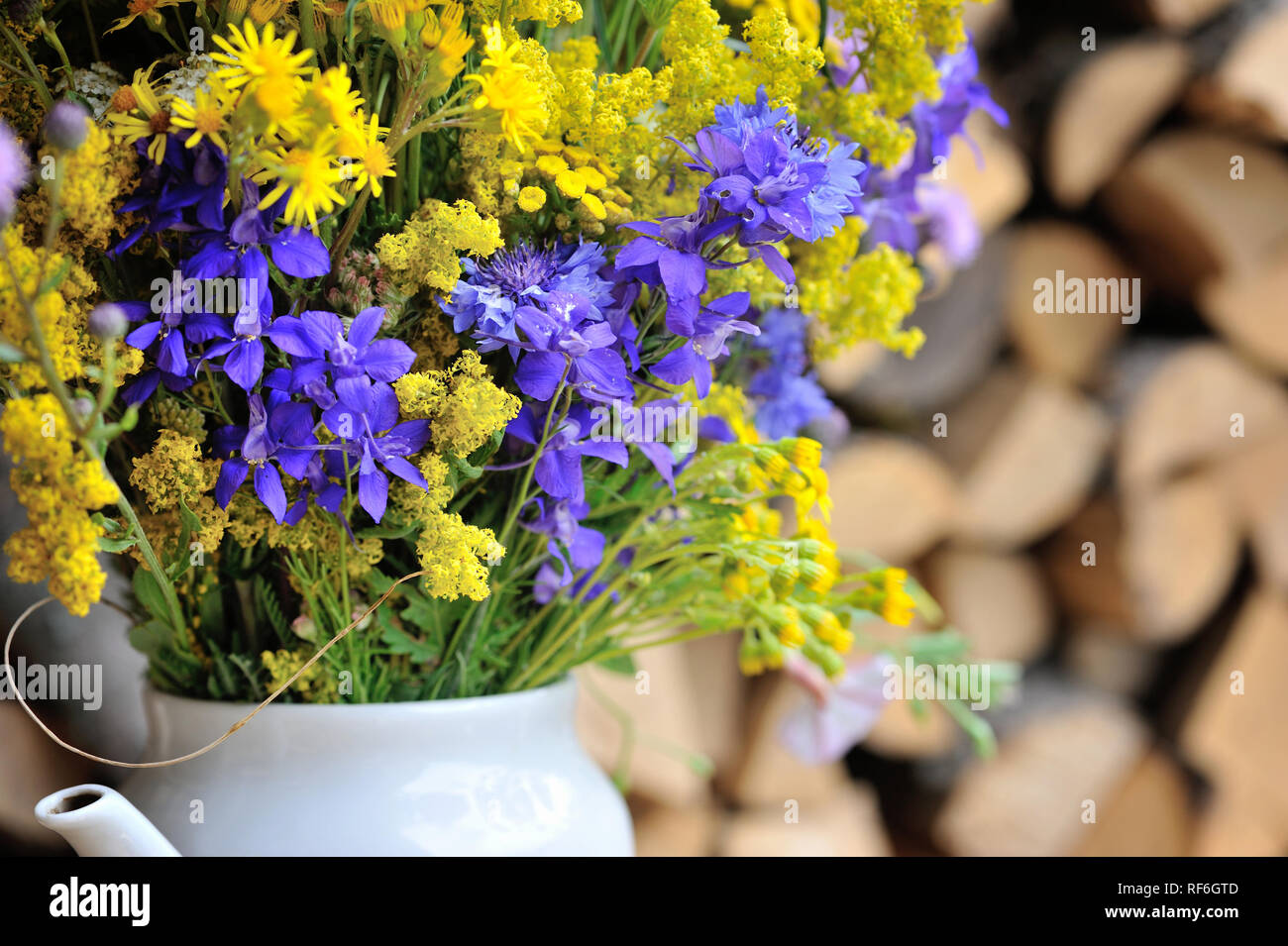 Beautiful bouquet of bright wildflowers. Closeup Stock Photo - Alamy