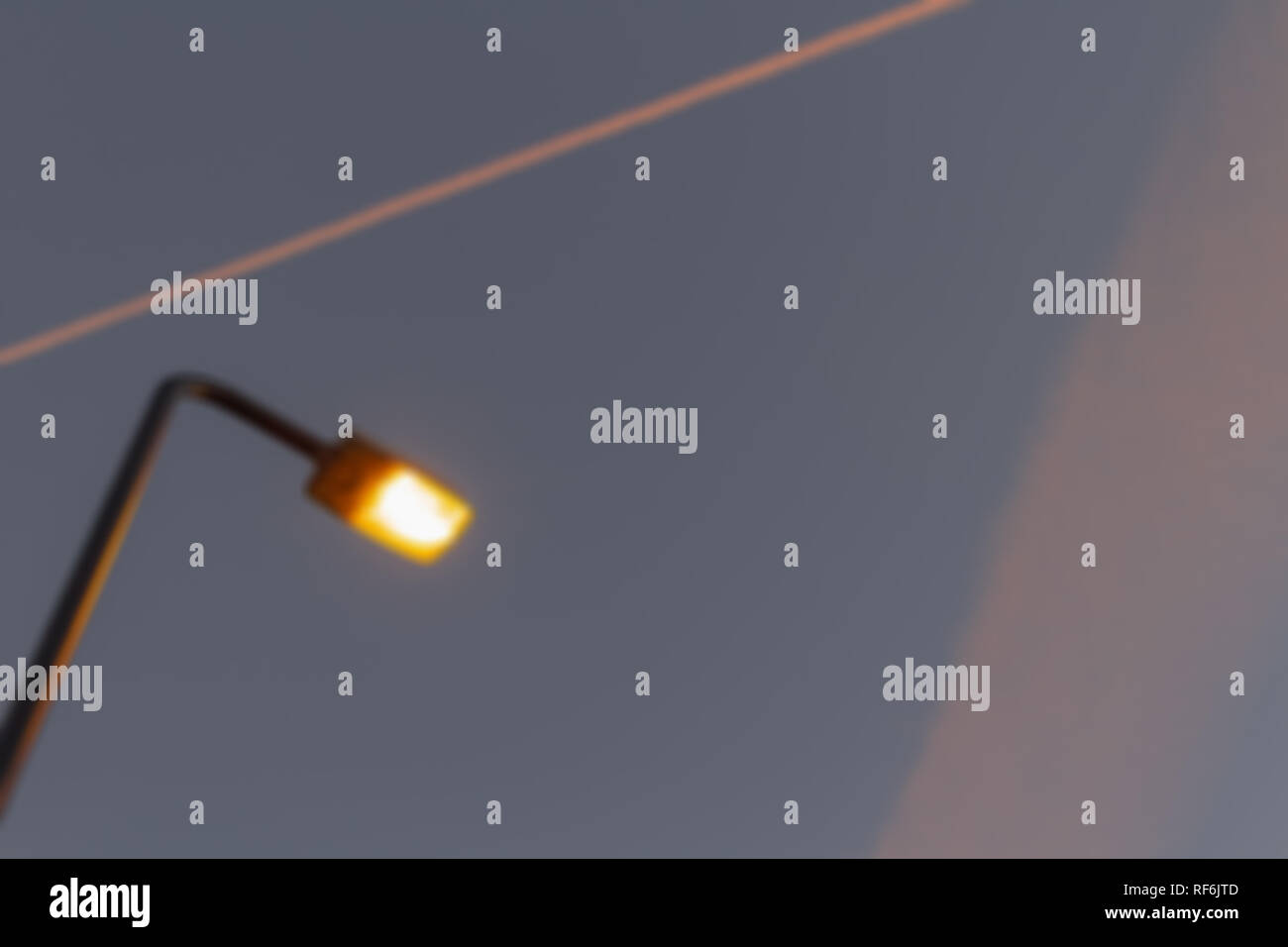 Evening golden hours blue sky with street lantern clouds and orange