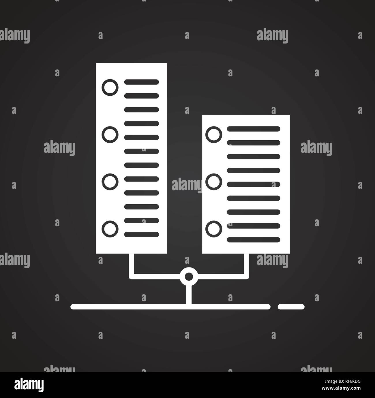 Data analysys icon on black background for graphic and web design ...