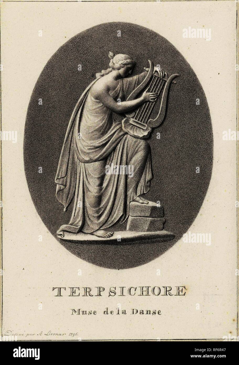 Terpsichore. Draughtsman: Alexander Liernur. Dating: 1796. Measurements: h 241 mm × w 169 mm. Museum: Rijksmuseum, Amsterdam. Stock Photo