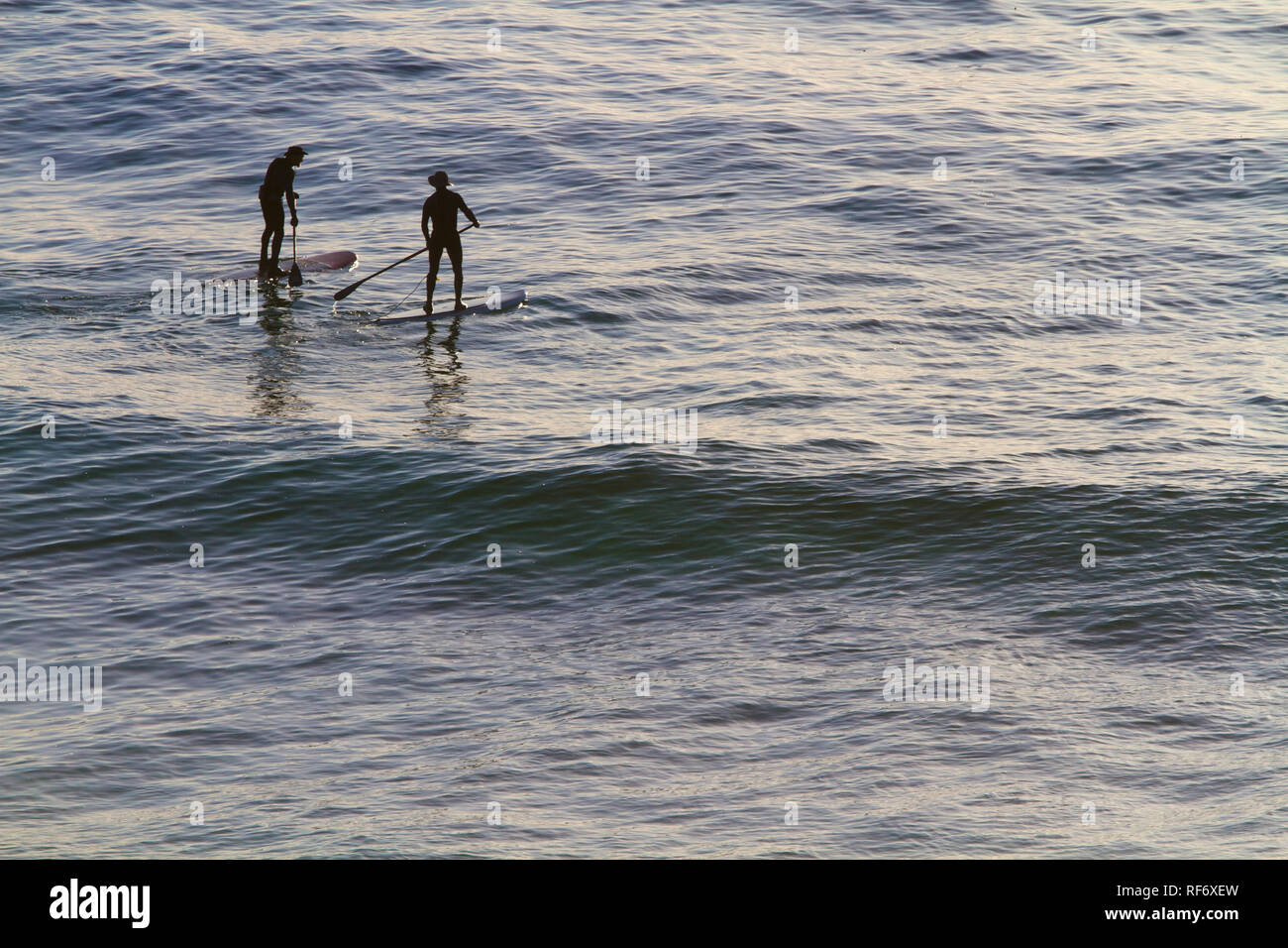 Paddle Boarding in Big Sur Stock Photo