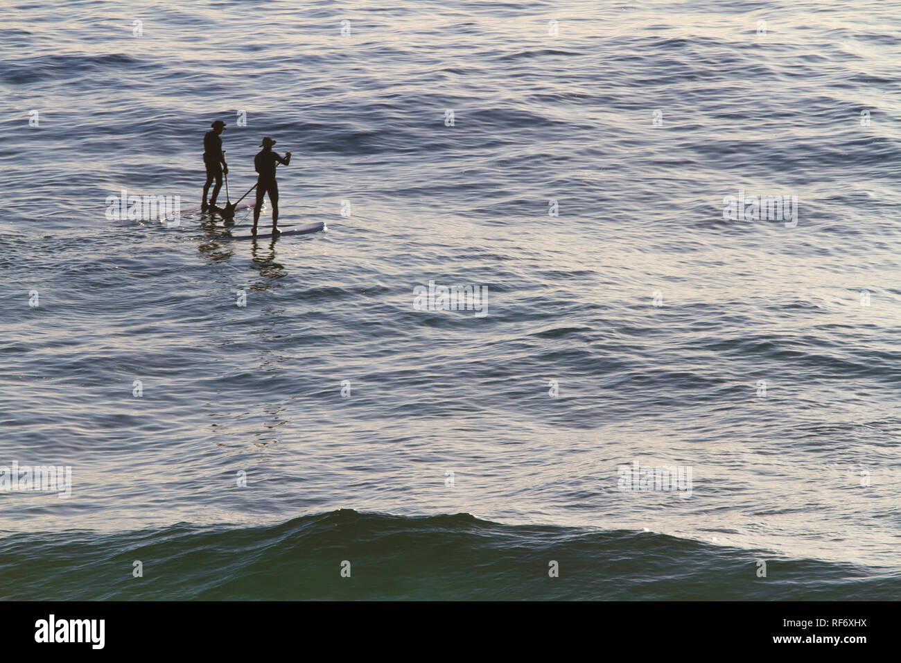Paddle Boarding in Big Sur Stock Photo