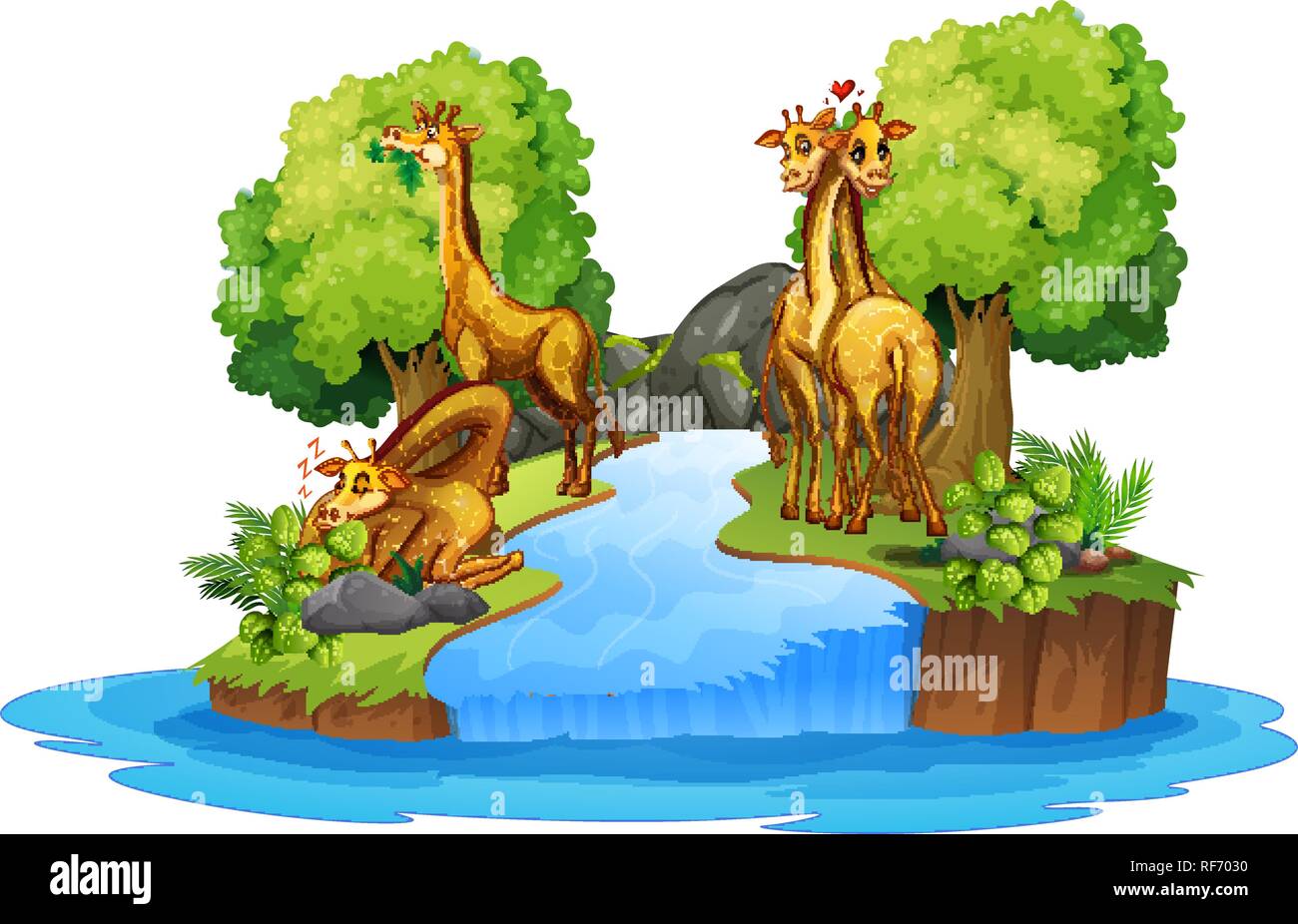 Giraffe on the isolated nature illustration Stock Vector Image & Art ...
