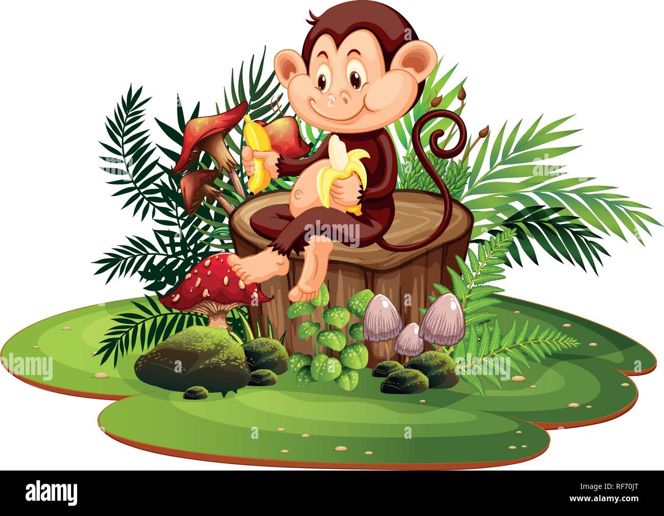 Isolated monkey in nature illustration Stock Vector Image & Art - Alamy