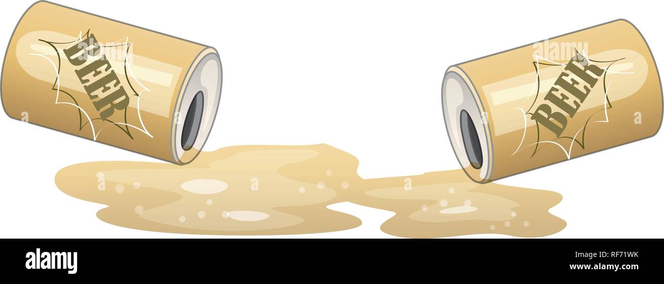 Isolated beer can litter illustration Stock Vector