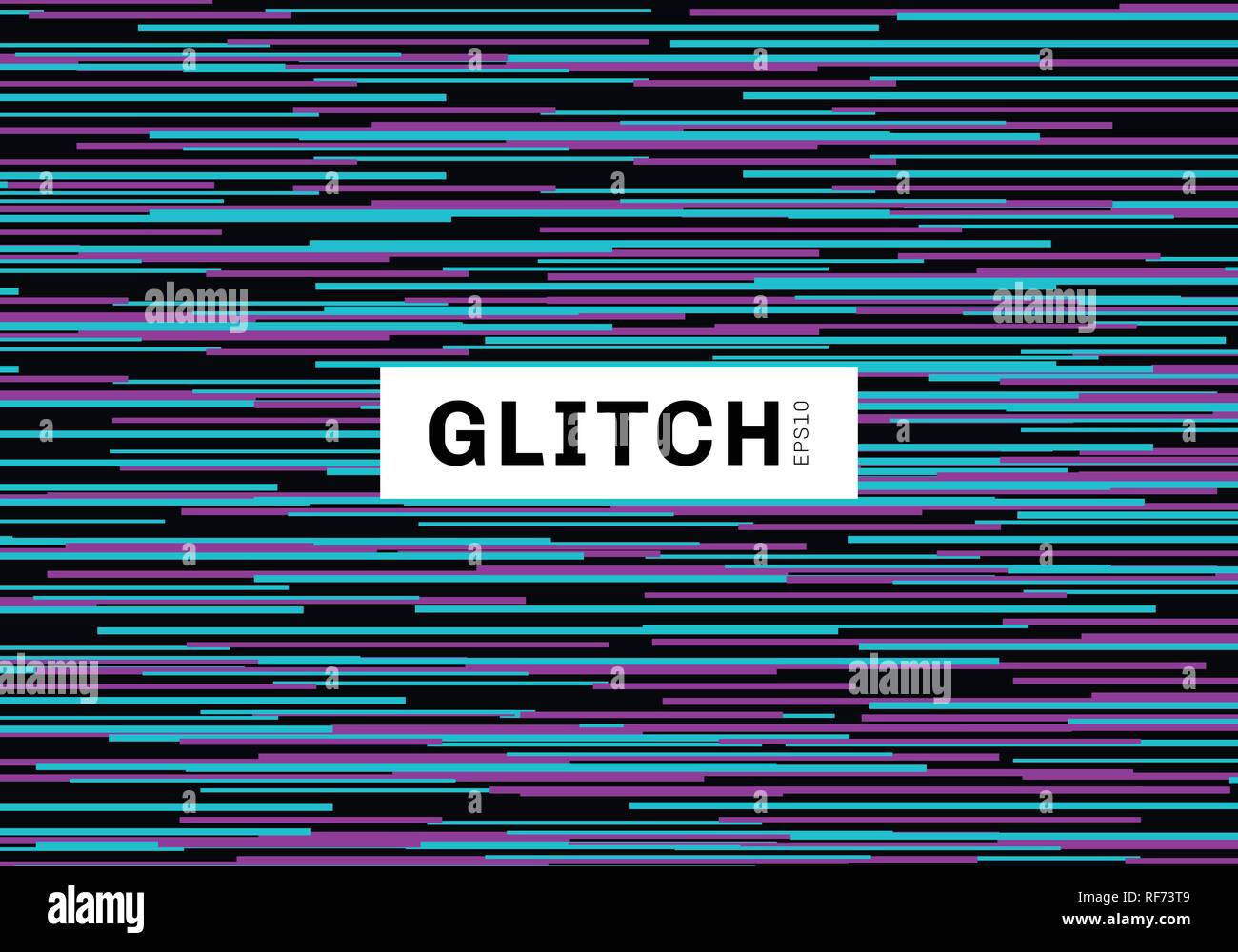 Abstract blue and purple digital glitch art on dark background texture. Vector illustration Stock Vector