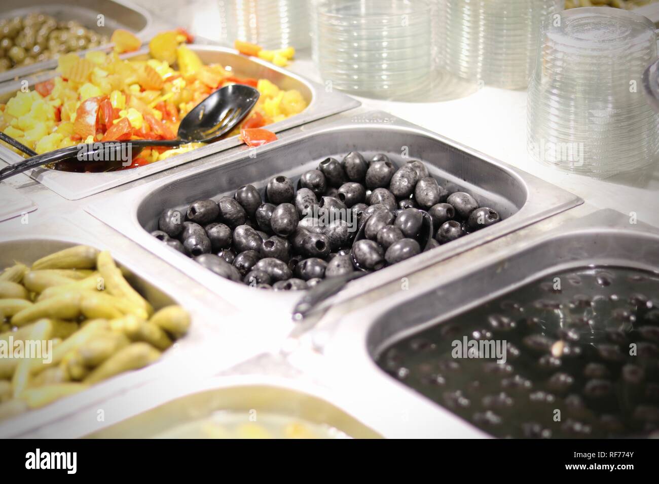 Succulent Delicious Black Olives Stock Photo