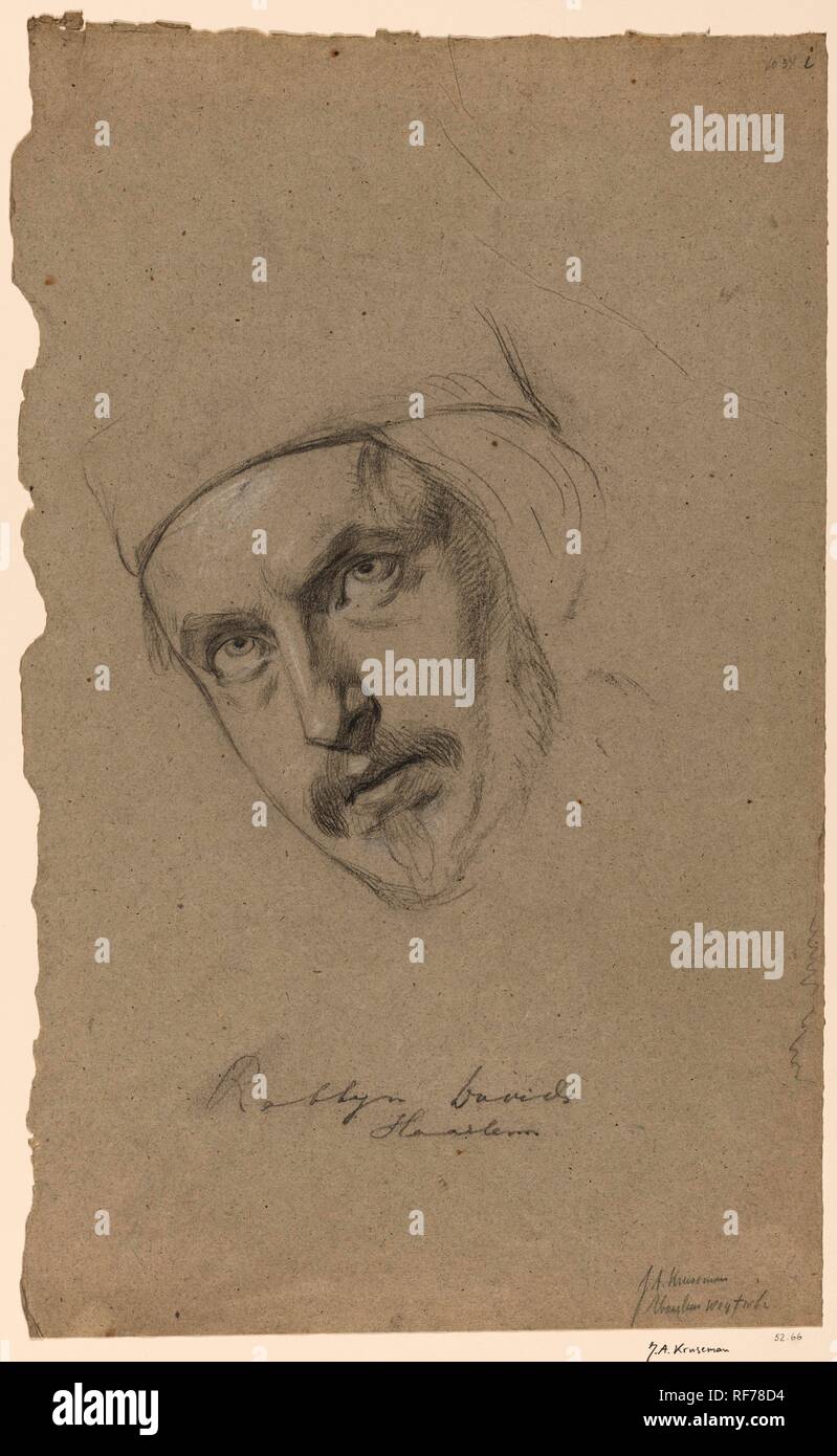 Portrait study of rabbi Davids, Haarlem. Draughtsman: Jan Adam Kruseman. Dating: 1814 - 1862. Measurements: h 562 mm × w 350 mm. Museum: Rijksmuseum, Amsterdam. Stock Photo
