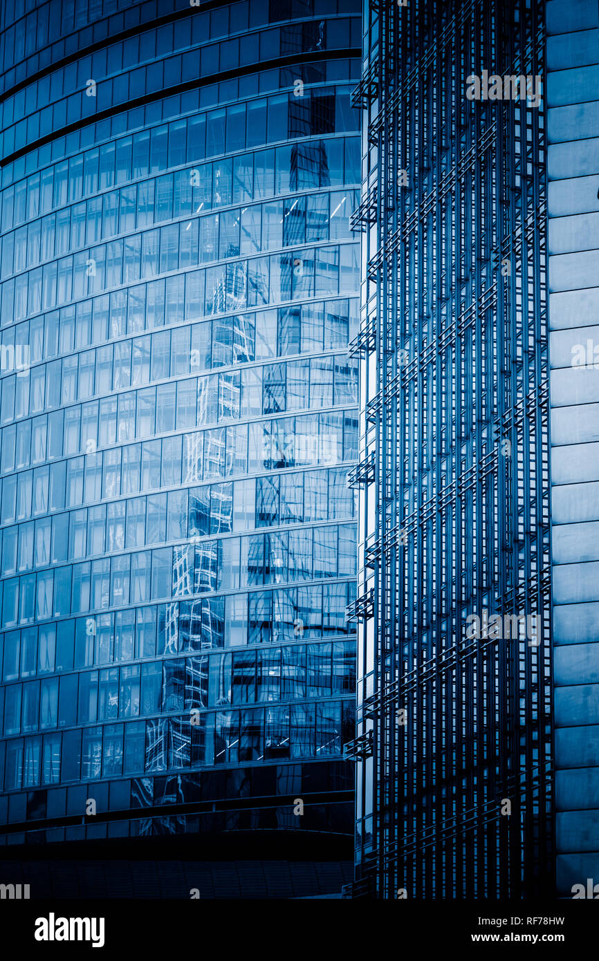 facade of modern office building, blue toned images Stock Photo - Alamy
