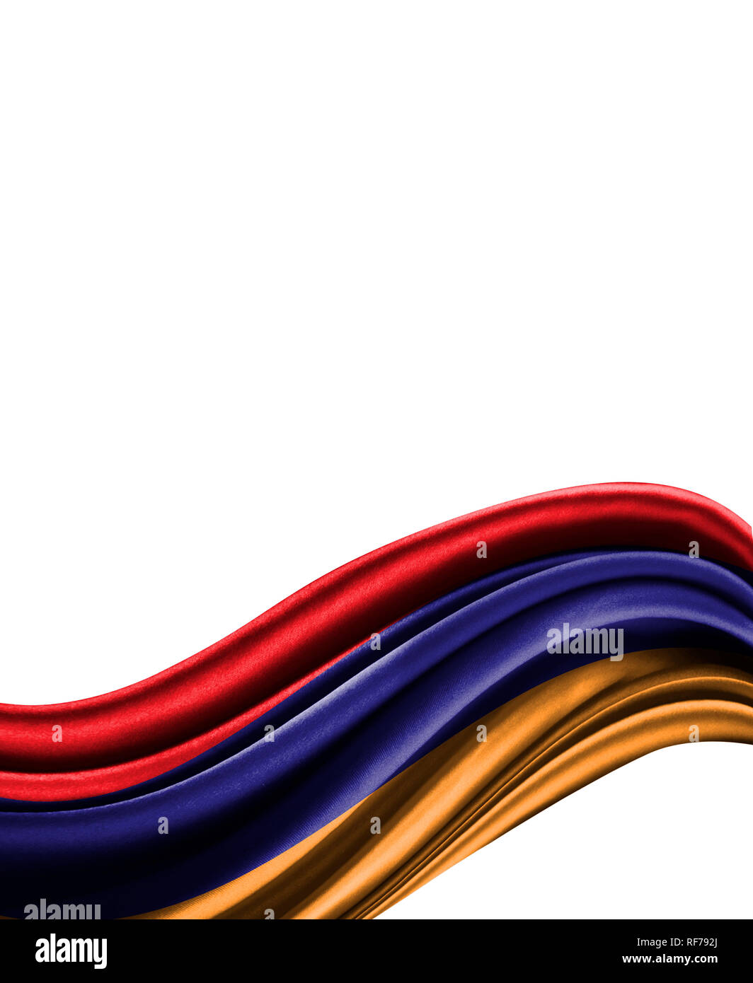Armenia flag on cloth isolated on white background Stock Photo - Alamy