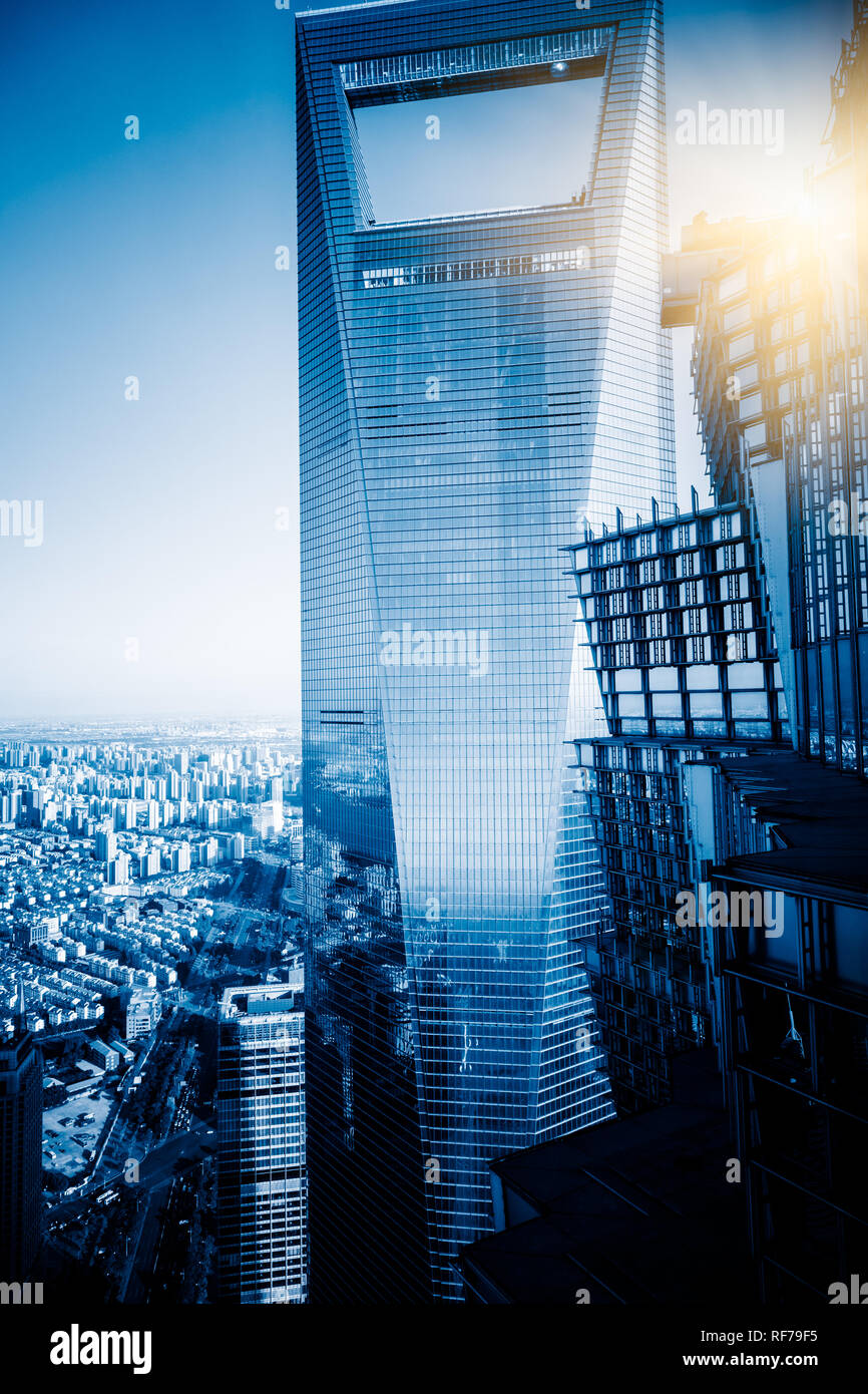 facade of modern office building, blue toned images Stock Photo - Alamy