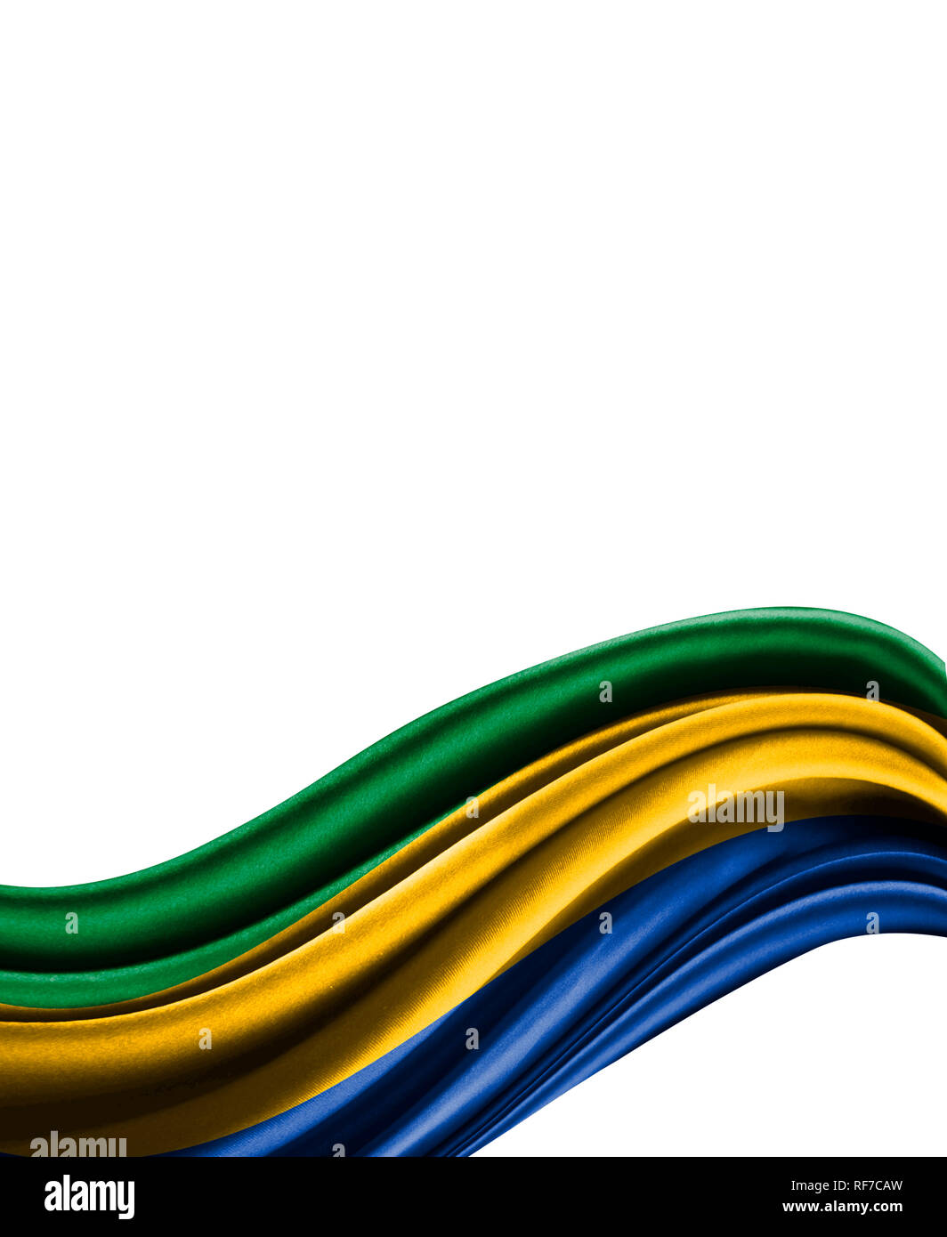 Gabon flag on cloth isolated on white background Stock Photo - Alamy
