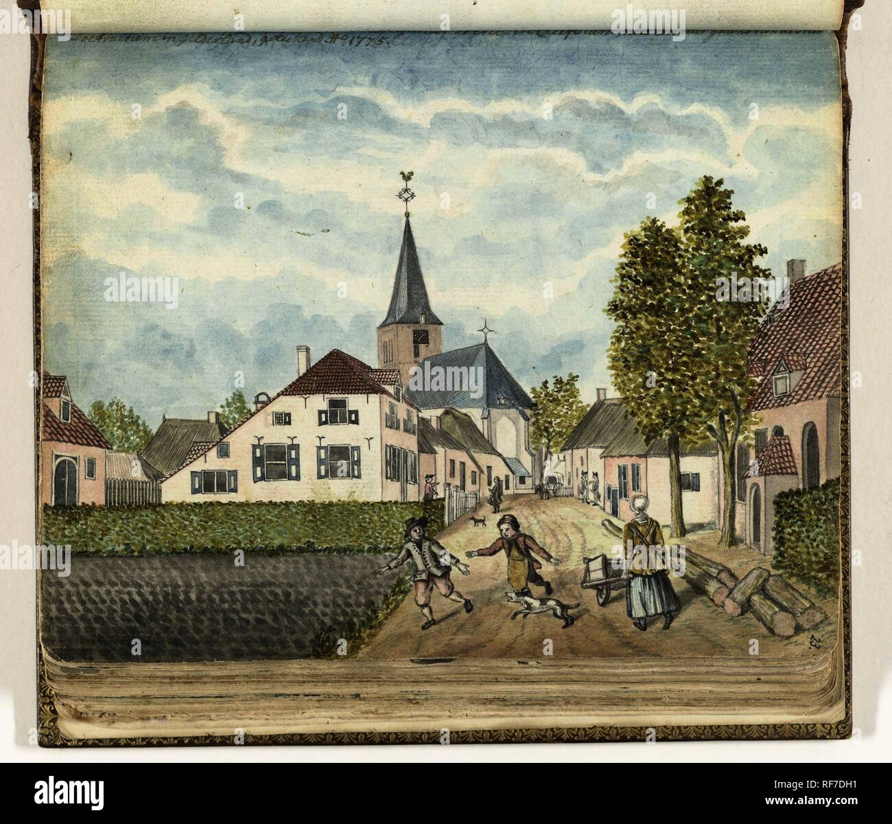 The village of Wehl in Cleefsland. Draughtsman: Jan Brandes. Dating: 1775. Place: Wehl. Measurements: h 155 mm × w 195 mm. Museum: Rijksmuseum, Amsterdam. Stock Photo