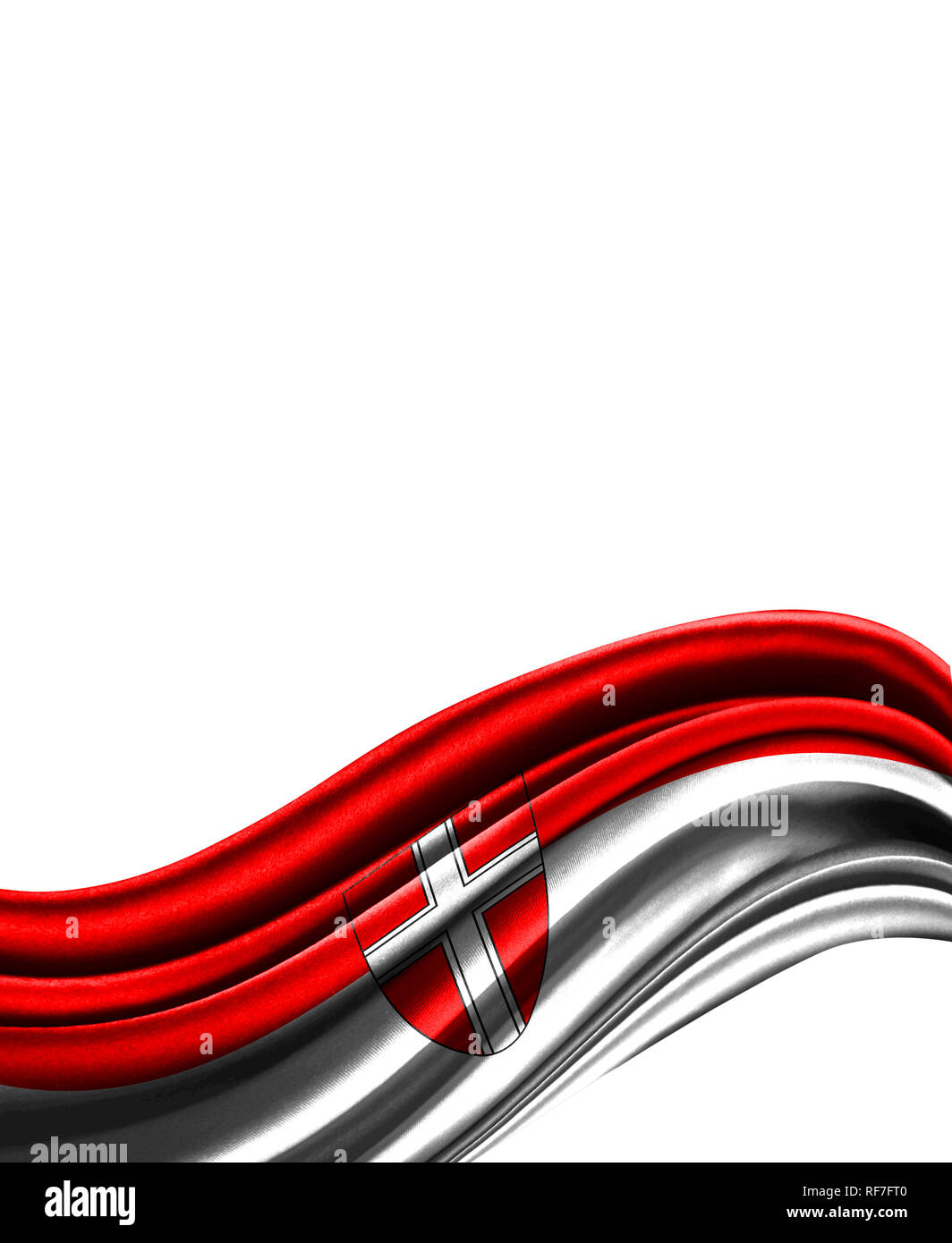 Vienna flag on cloth isolated on white background Stock Photo - Alamy