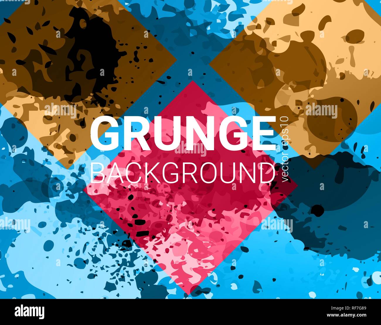Vector grunge banner. Color concept geometric design Stock Vector