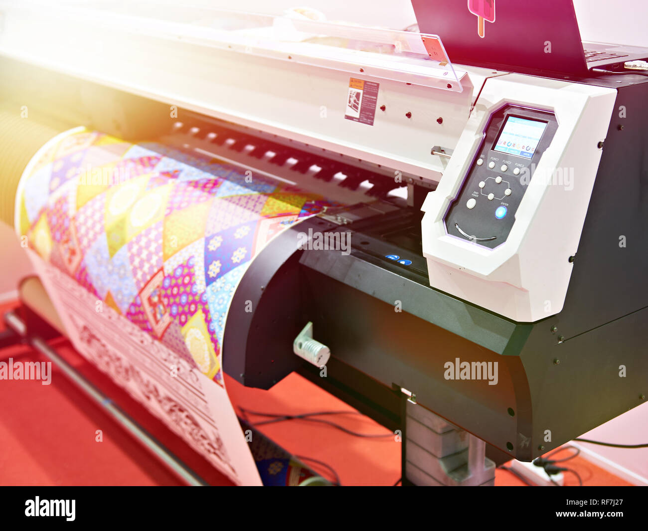 Big plotter printer with LED control panel Stock Photo