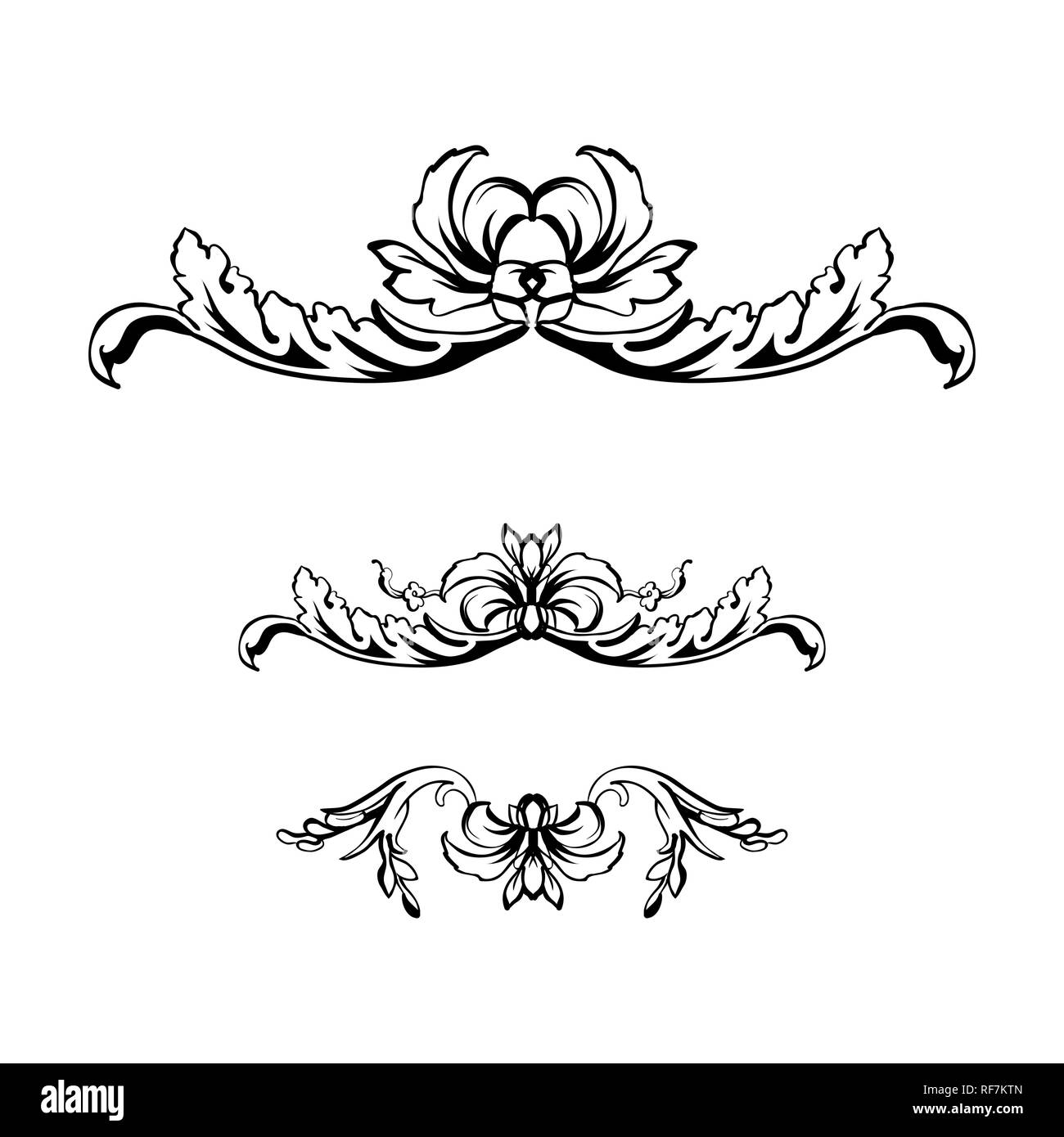 Flourish Vector Text Dividers Set Floral Vintage Calligraphic Embellishment Isolated Black Ornate Design Element Decorative Scrollwork Clipart Invitation Greeting Card Poster Filigree Decoration Stock Vector Image Art Alamy
