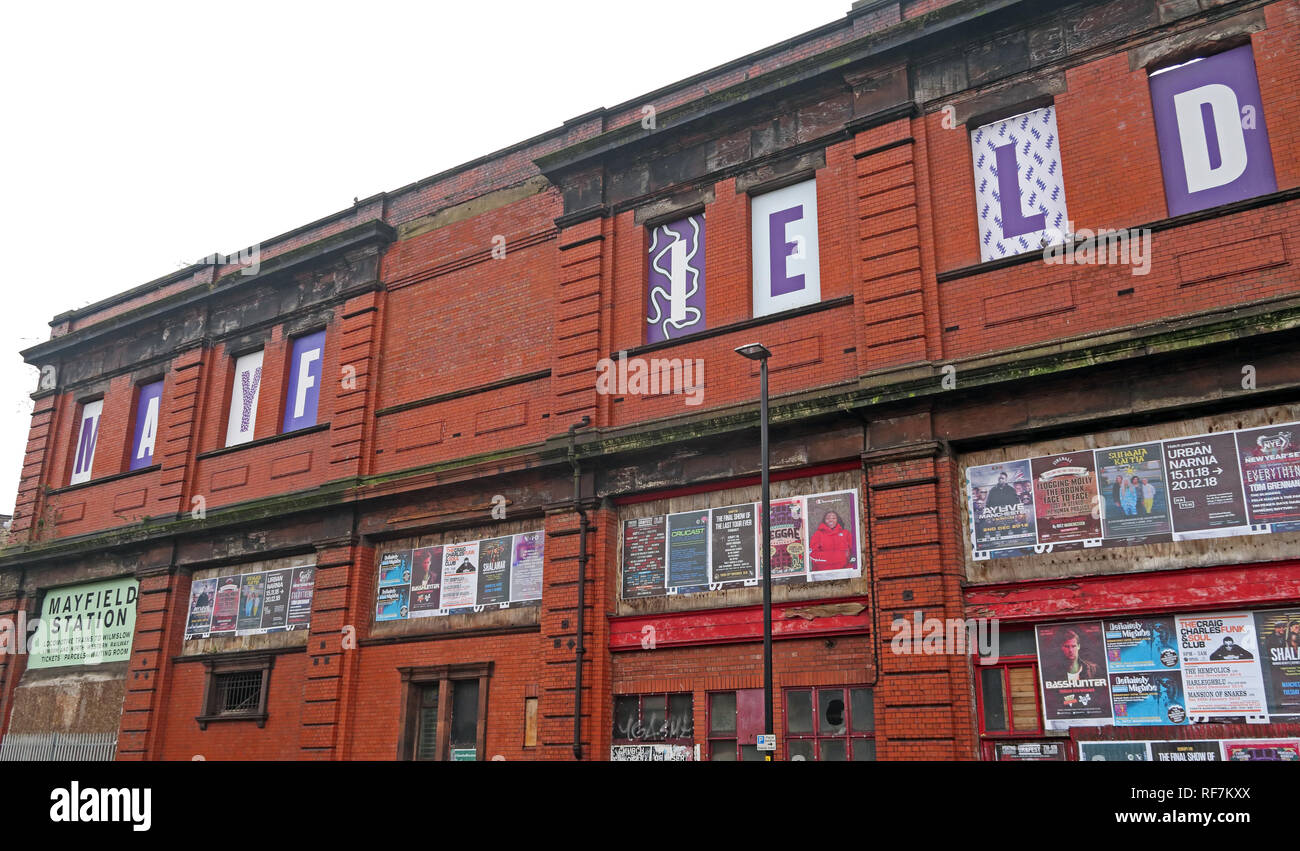 Disused Manchester Mayfield Station Building, Fairfield street, Piccadilly, Manchester, North West England, UK , M1 2QF Stock Photo
