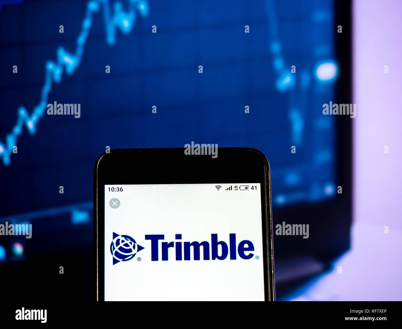Trimble Software developer logo seen displayed on smart phone Stock Photo Alamy