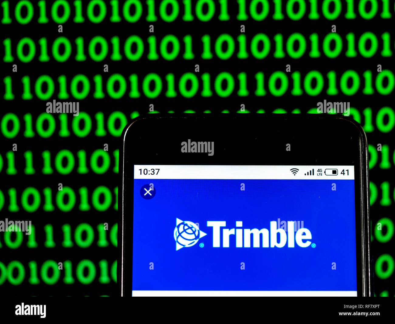 Trimble Software developer logo seen displayed on smart phone Stock Photo Alamy