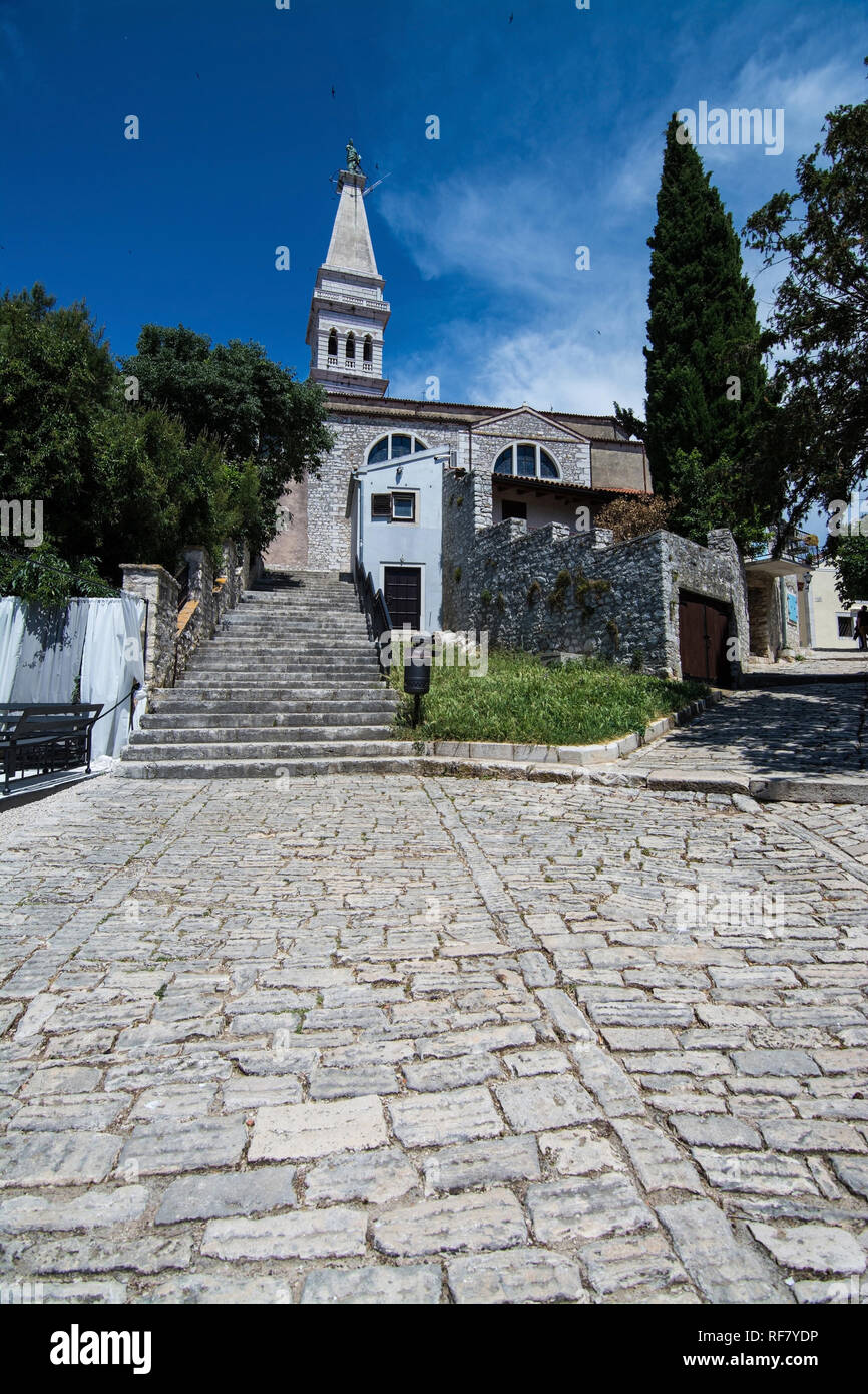 Rovinj is a town in Croatia on the west coast of the peninsula Istrien., Rovinj ist eine Stadt in Kroatien an der Westküste der Halbinsel Istrien. Stock Photo