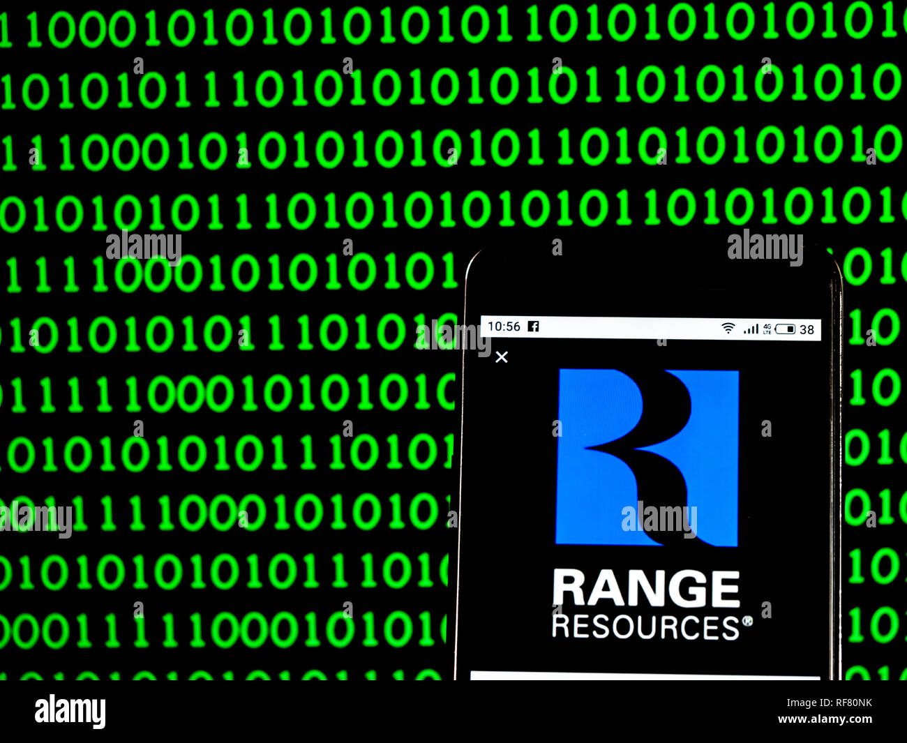 Range Resources Company logo seen displayed on smart phone Stock Photo