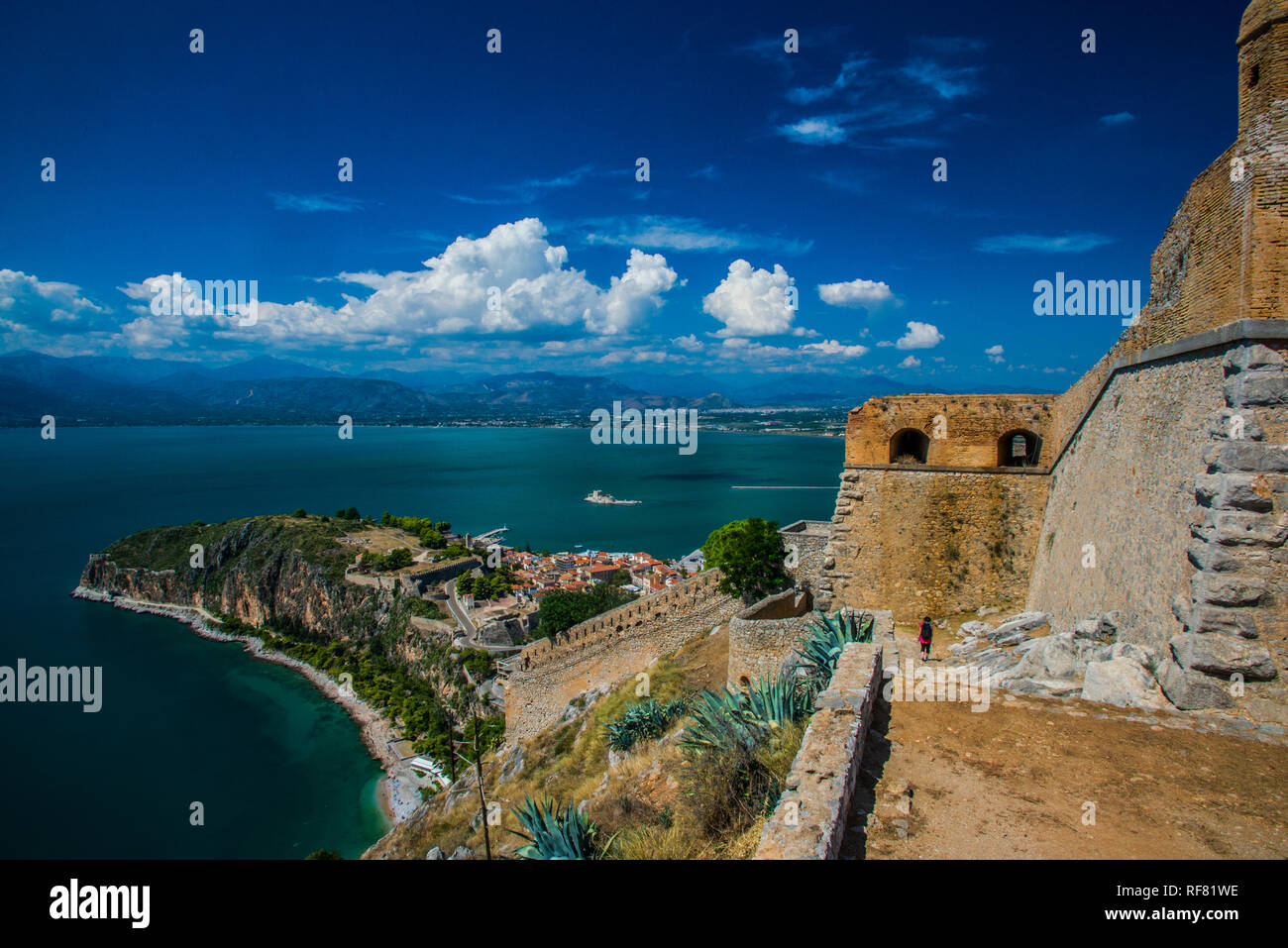 europe, greece, peloponesse, nafplio, city, palamidi, castle Stock