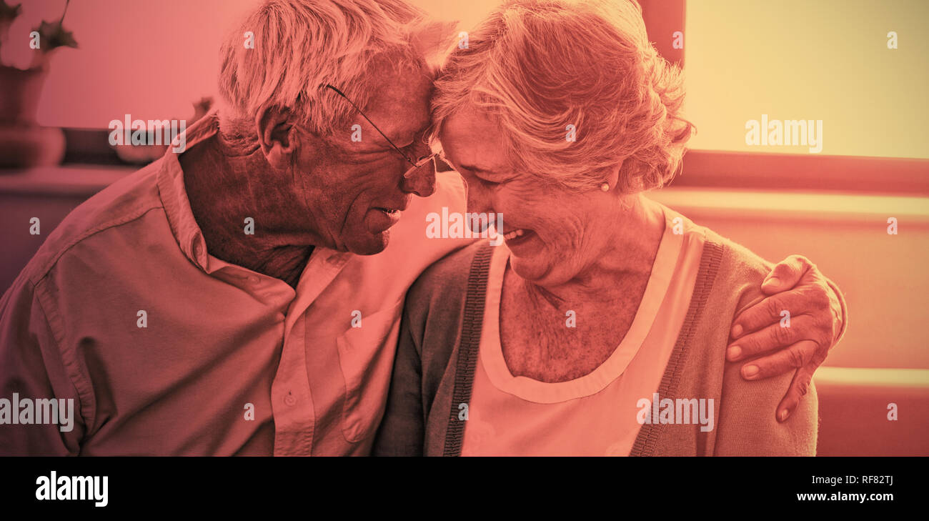 Senior couple hugging each other Stock Photo