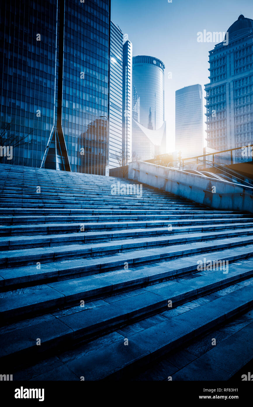 facade of modern office building, blue toned images Stock Photo - Alamy