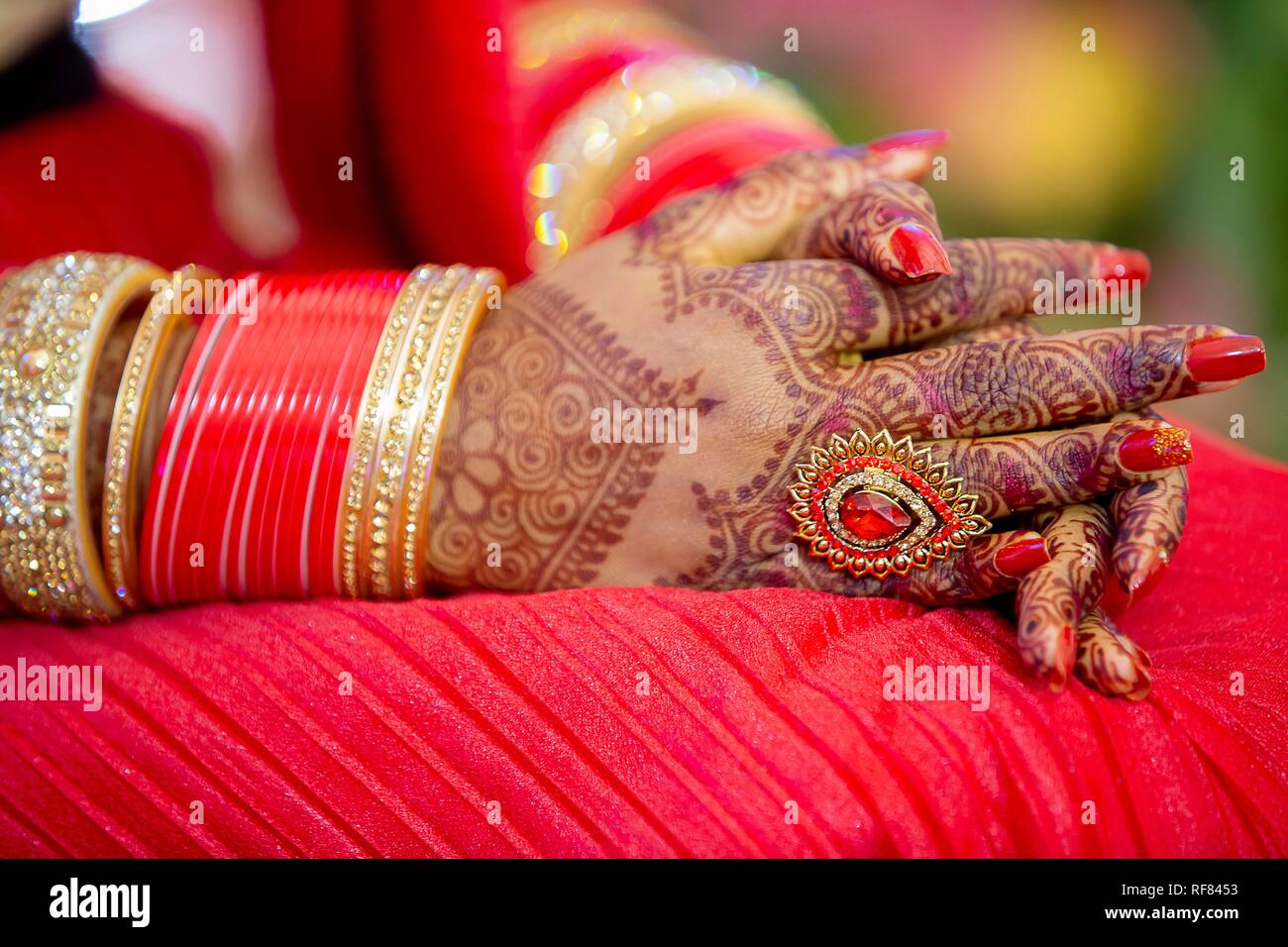 Henna tattoos on Hands, Mauritius Stock Photo Alamy