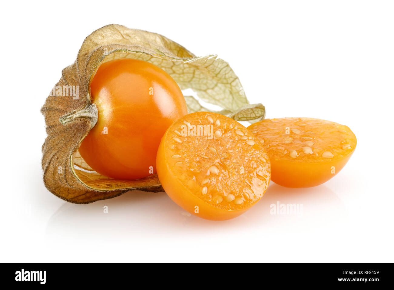 Physalis fruit or golden berry isolated on white background Stock Photo