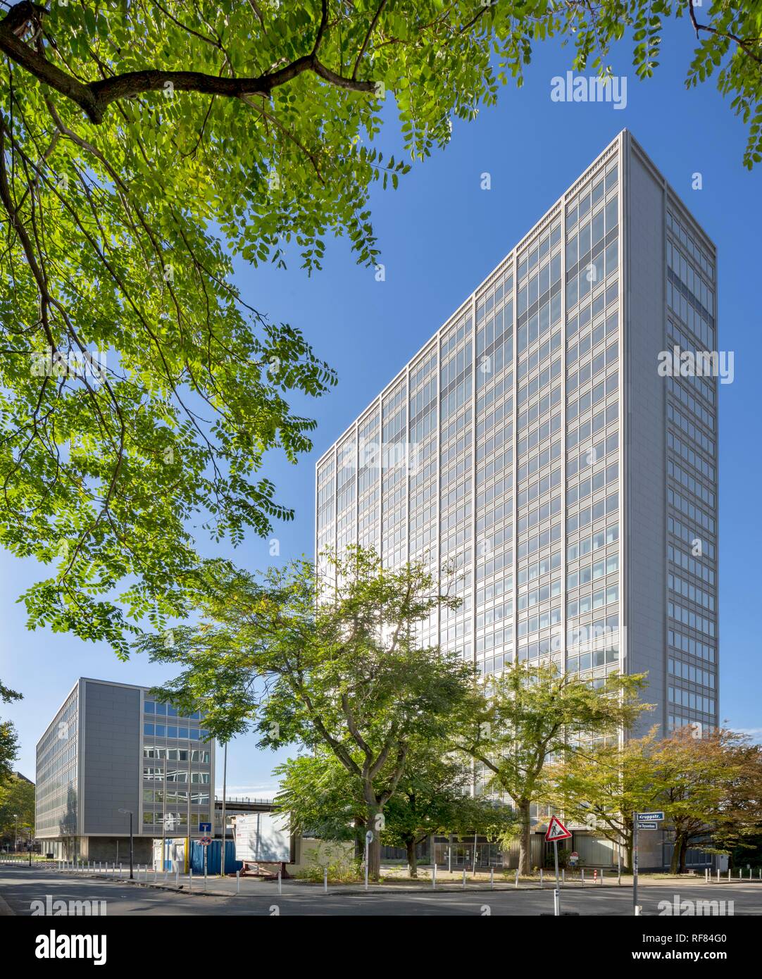 Rheinstahlhaus, office tower of the ThyssenKrupp Group, Essen, Ruhr area, North Rhine-Westphalia, Germany Stock Photo